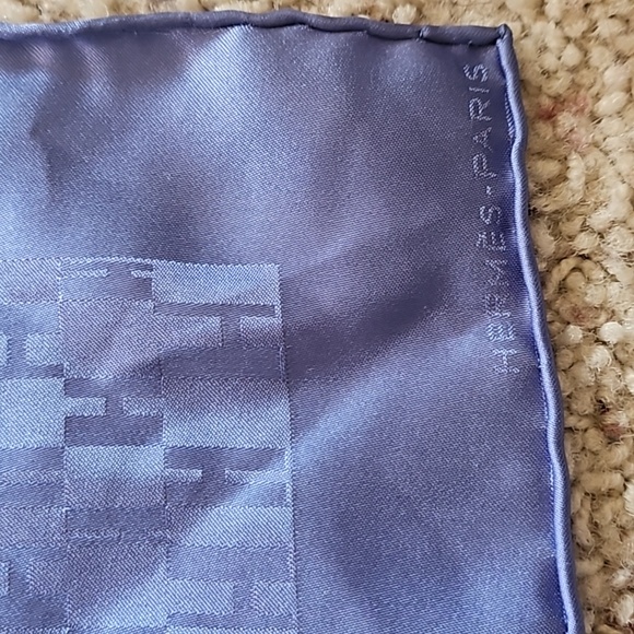 Hermès "H" Blue Silk Scarf Headband Bag Wrap Charm - Picture 3 of 5